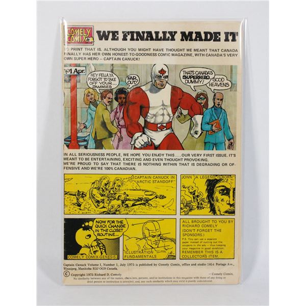 1249 Comely Comix Captain Canuck #1 July 1975