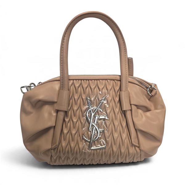 Quilted Beige Top-Handle Handbag Pastel Pink - YSL Logo, with accessories (no C.O.A)