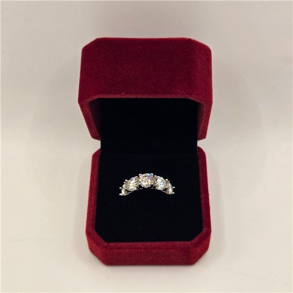 3.60 CT TW GRA CERTIFIED ROUND BRILLIANT CUT MOISSANITE STONES VVS D COLOR WITH THE 5 MOISSANITE STO