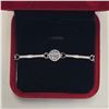 Image 3 : 1.20 CT One stamped sterling Silver combination cast & assembled bracelet with a rhodium plated fini