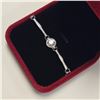 Image 4 : 1.20 CT One stamped sterling Silver combination cast & assembled bracelet with a rhodium plated fini