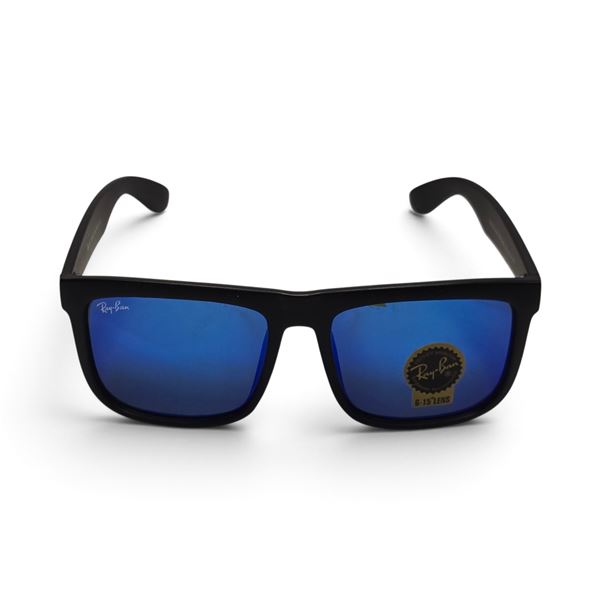 Ray-Ban Matte Black Blue Mirrored Sunglasses