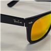 Image 3 : Ray-Ban Matte Black Orange Mirrored Sunglasses