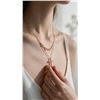 Image 2 : 18K Gold Plated Double Chain Heart & Cross Necklace - 17"-19" Long