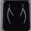 Image 3 : Platinum Plated 54.00mm Marquise Cut Pink Simulated Diamond (CZ) Dangle Earrings