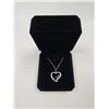 Image 1 : Platinum Plated 26.00mm Simulated Diamond (CZ) Love Heeart Necklace - 16"-18" Long