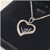 Image 4 : Platinum Plated 26.00mm Simulated Diamond (CZ) Love Heeart Necklace - 16"-18" Long