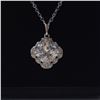 Image 4 : Platinum Plated 3.5ct Cushion Cut simulated Diamond (CZ) Halo Necklace - 16"-18" Long