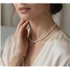 Image 2 : 18k Gold Plated 5.00mm Emerald Cut Simulated Diamond (CZ) Tennis Necklace - Chain 17" Long