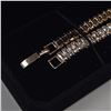Image 3 : 18k Gold Plated 5.00mm Emerald Cut Simulated Diamond (CZ) Tennis Necklace - Chain 17" Long