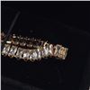 Image 4 : 18k Gold Plated 5.00mm Emerald Cut Simulated Diamond (CZ) Tennis Necklace - Chain 17" Long