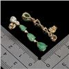 Image 2 : Emerald Earrings in 14k Yellow Gold Over 925 Sterling Silver - R.R.V $700 (No paper/COA)