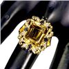 Image 3 : 12X10mm Octagon Cut Citrine, Blue Sapphire & Ruby Ring in 14k White Gold Over 925 Sterling Silver - 