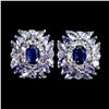 Image 1 : 7x5mm Kyanite & Tanzanite Earrings in 14k White Gold over 925 Sterling Silver - R.R.V. $880 (No pape