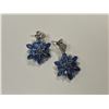 Image 1 : 925 Sterling Silver Floral Cluster Marquise Drop Earrings  (No paper/COA)