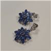 Image 2 : 925 Sterling Silver Floral Cluster Marquise Drop Earrings  (No paper/COA)