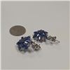 Image 3 : 925 Sterling Silver Floral Cluster Marquise Drop Earrings  (No paper/COA)