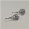 Image 2 : 3.70ct Round Cut Moissanites & Zirconium Earrings over 925 Sterling Silver - R.R.V $1,630