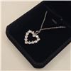 Image 3 : Platinum Plated 2.4ctw Simulated Diamond (CZ) Heart Necklace - Adjustable 16"-18" Long