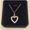 Image 4 : Platinum Plated 2.4ctw Simulated Diamond (CZ) Heart Necklace - Adjustable 16"-18" Long
