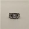Image 2 : Platinum Plated 1.0ct Simulated Diamond (CZ) Man's Ring - Resizable