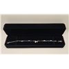 Image 1 : Platinum Plated Pear Cut Pink Simulated Diamond (CZ) Bracelet - 6.75"-8.5" Long