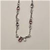 Image 2 : Platinum Plated Pear Cut Pink Simulated Diamond (CZ) Bracelet - 6.75"-8.5" Long