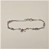 Image 3 : Platinum Plated Pear Cut Pink Simulated Diamond (CZ) Bracelet - 6.75"-8.5" Long