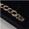 Image 3 : 14K Gold Plated 12.00mm Simulated Diamond (CZ) Iced Out Cuban Link Bracelet - 7.75" Long
