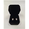 Image 1 : 18K Gold Plated 0.8ct Each Pear Cut Simulated Diamond (CZ) Halo Stud Earrings