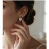 Image 2 : 18K Gold Plated 0.8ct Each Pear Cut Simulated Diamond (CZ) Halo Stud Earrings