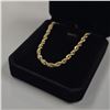 Image 3 : 14K Gold Plated 4.0mm Twisted Rope Necklace 23.5" Long