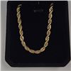 Image 4 : 14K Gold Plated 4.0mm Twisted Rope Necklace 23.5" Long