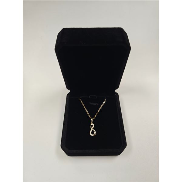 14K Gold Plated 22.0mm Simulated Diamond (CZ) Infinity Necklace - 18"-19" Long