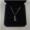 Image 4 : 14K Gold Plated 22.0mm Simulated Diamond (CZ) Infinity Necklace - 18"-19" Long