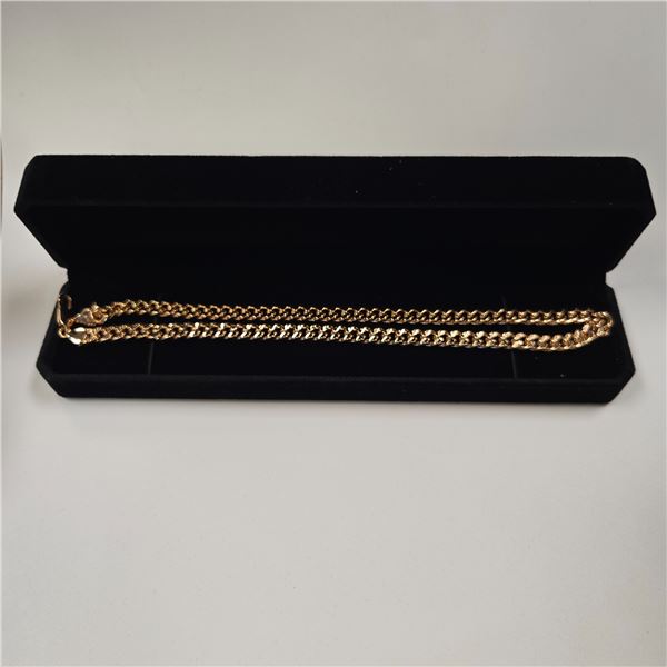 18K Gold Plated 8.0mm Cuban Link Necklace 18.0" Long