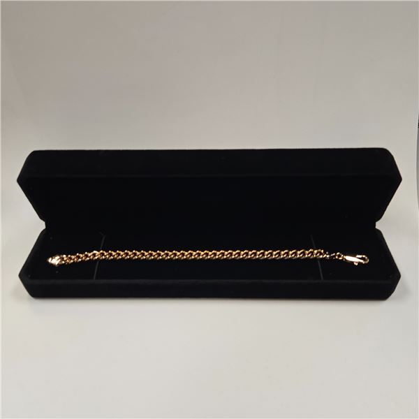 18K Gold Plated 8.0mm Cuban Link Bracelet - 8" Long