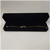 Image 1 : 14K Gold Plated Simulated Diamond ( CZ) Infinity Heart Bracelet - 7"-8" Long