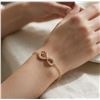 Image 2 : 14K Gold Plated Simulated Diamond ( CZ) Infinity Heart Bracelet - 7"-8" Long