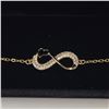 Image 3 : 14K Gold Plated Simulated Diamond ( CZ) Infinity Heart Bracelet - 7"-8" Long