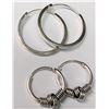 Image 1 : Silver 2 Small Hoop Set Earrings