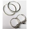 Image 3 : Silver 2 Small Hoop Set Earrings
