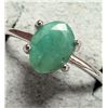 Image 1 : Silver Emerald Ring - Size 8