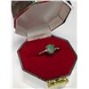 Image 2 : Silver Emerald Ring - Size 8
