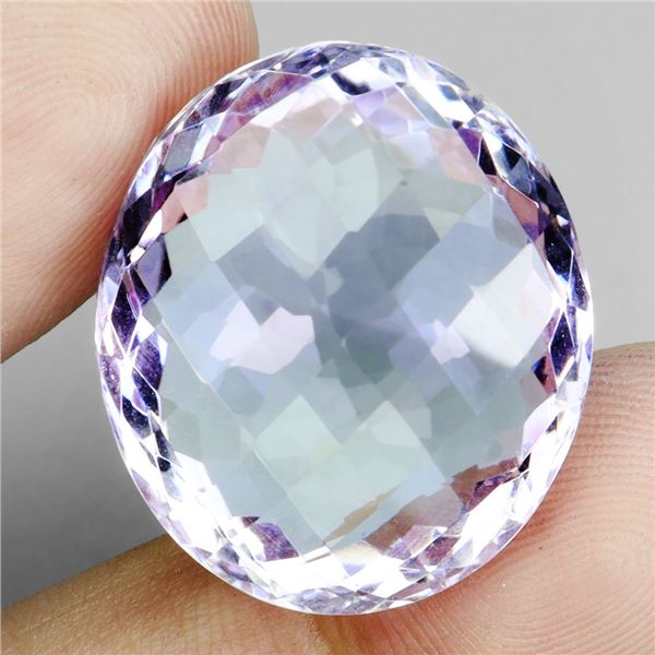 Big 38.92 ct. Oval Cut Untreated Natural Purple Amethyst Bolivia 24.5x22 mm - Appraised Replacement 