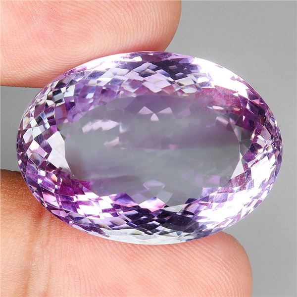 67.32 ct. Jumbo Oval Cut Untreated Purple Amethyst Bolivia 30x22 mm - Appraised Replacement Value $ 