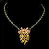 Image 1 : Stunning High Class Yellow Sapphire, Ruby and Emerald Necklace in 14k Yellow Gold Plated 925 Sterlin