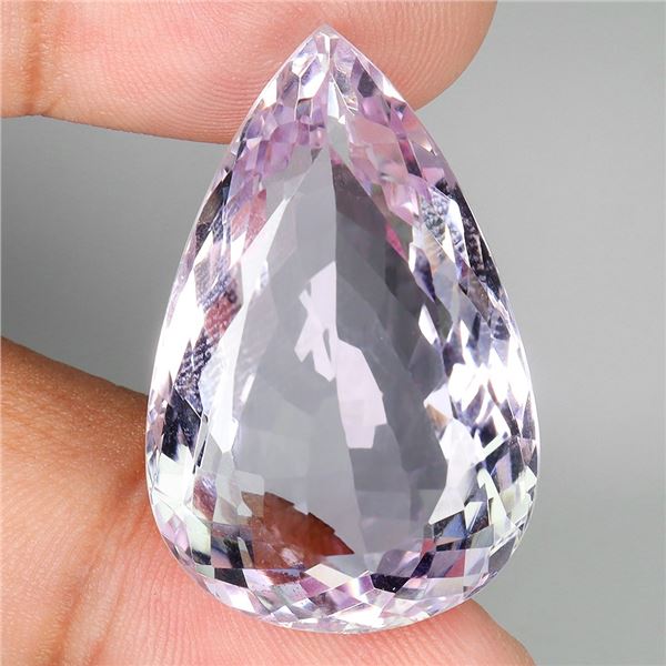 Jumbo 53.94 ct. Untreated Pear Cut Amethyst Bolivia 32x20 mm- Appraised Replacement Value $ 8,065