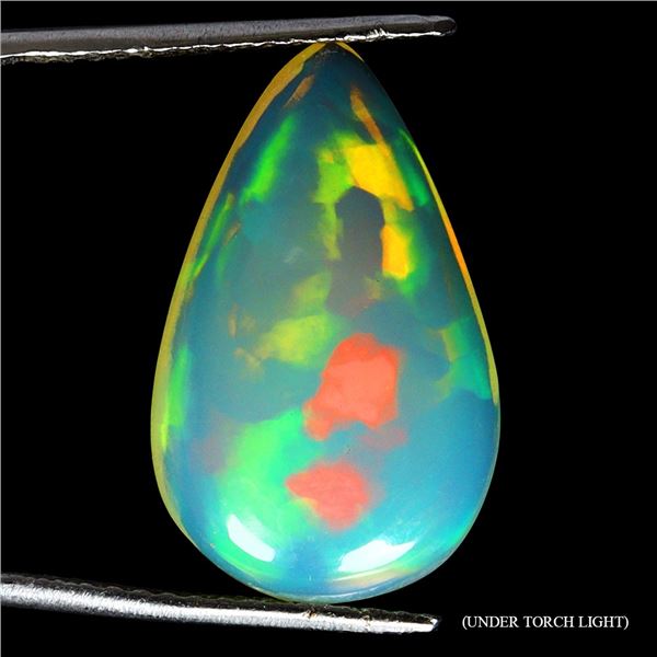 Huge 8 ct. Pear Cut AAA Fire Opal Floral Flash Play of Colour - Appraised Replacement Value $ 1,410
