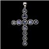 Image 2 : 4 mm Brilliant Cut Rare Tanzanite Cross Shaped Pendant in 14k White Gold Plated 925 Sterling Silver 